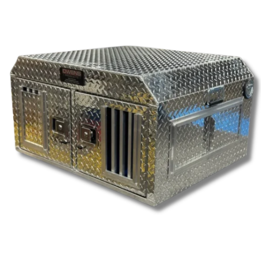 Dog Box 55017 Hunter Series Double Compartment / 36 W x 30 D x 19.75 H / ATV UTV SUV / Standard Vents / Diamond Tread Aluminum / Owens Products