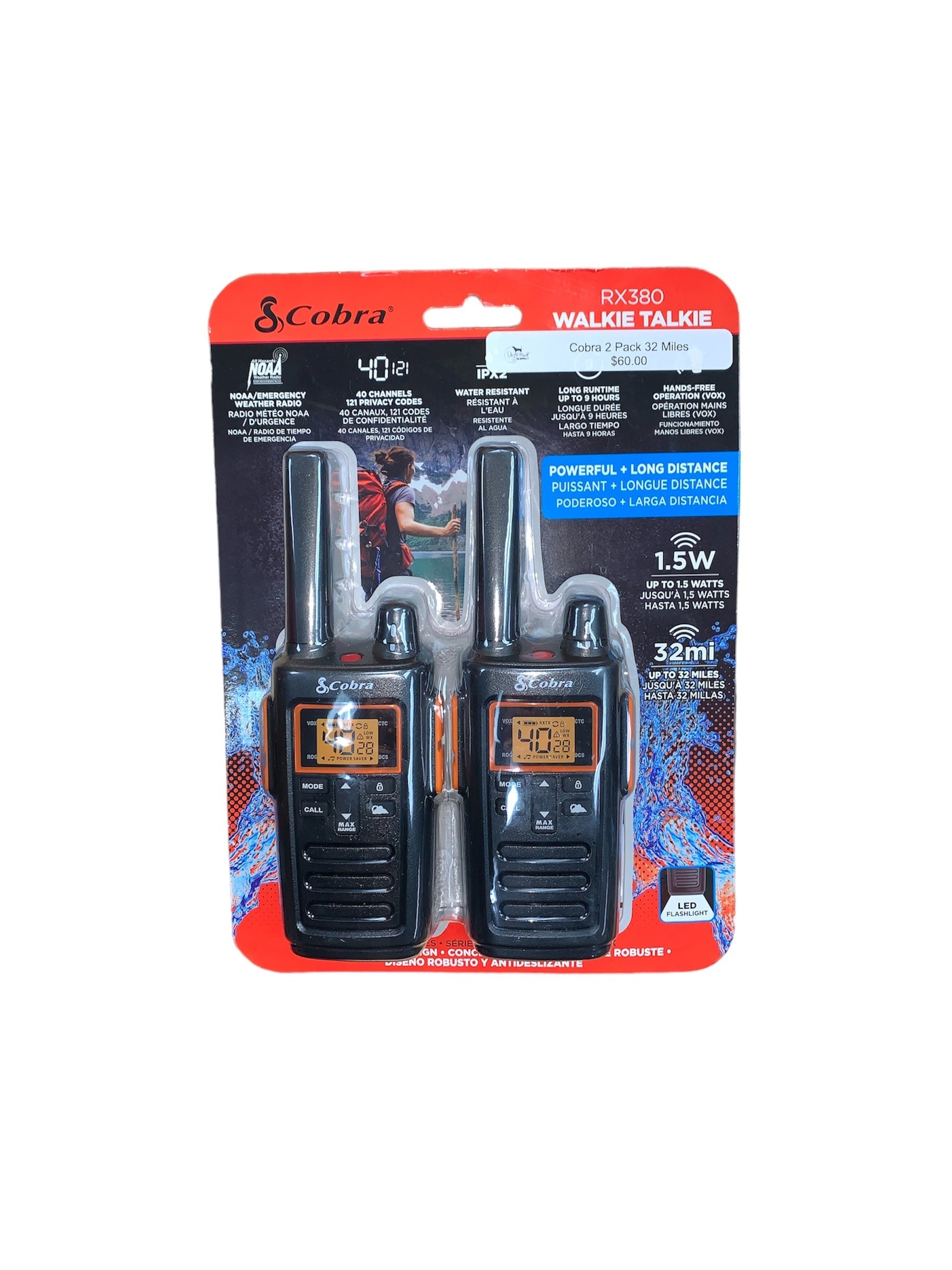 Cobra 2-pack Walkie Talkie RX380 (32 Miles)