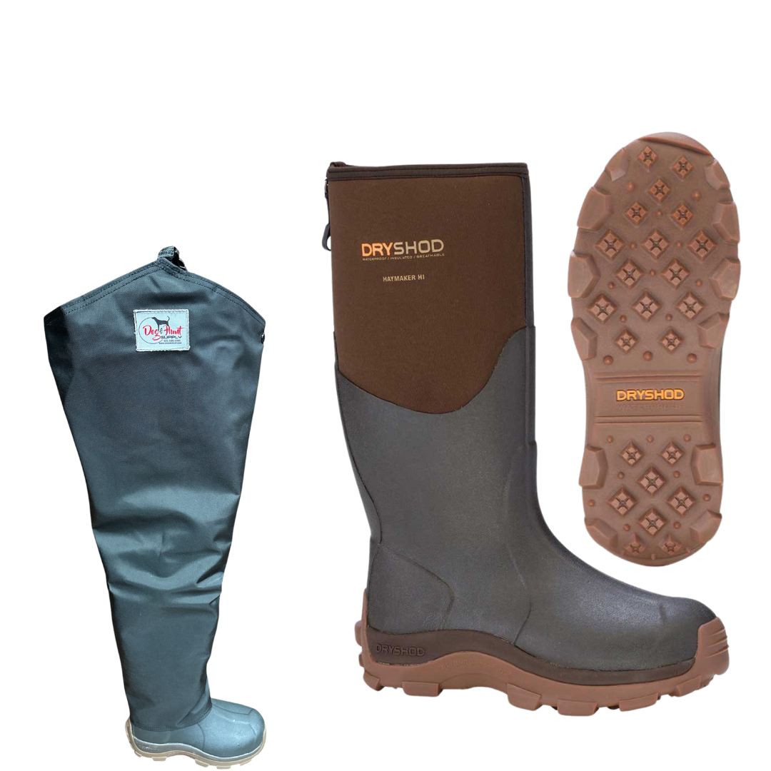 Dryshod Haymaker Hi Boot with Gator Lite 840 Dog and Hunt Chap
