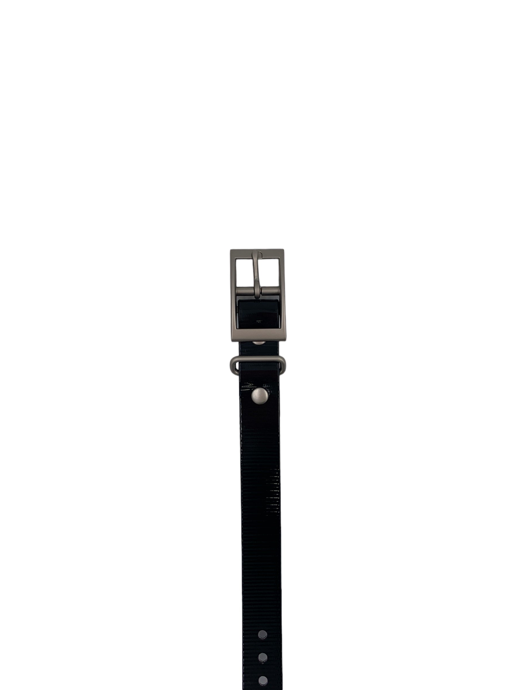 Black Garmin replacement dog collar strap for tracking setup.