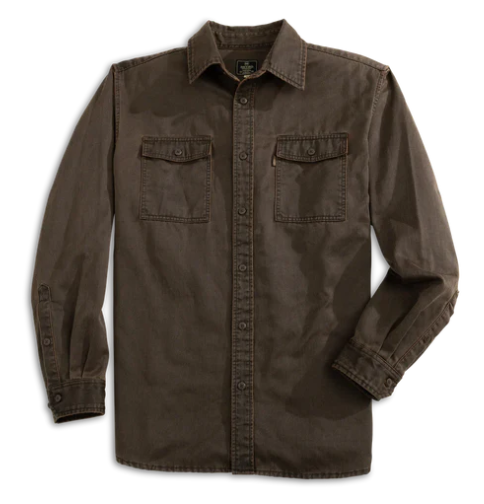 Heybo Keel Antique Cotton Button Down: Brown