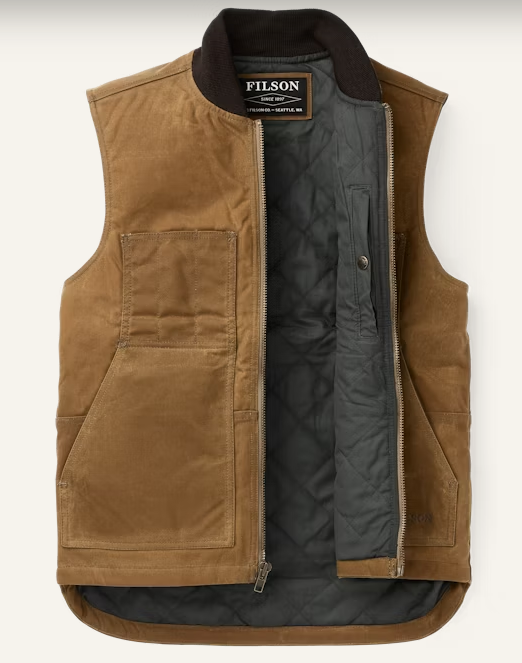 Filson Tin Cloth Insulated Work Vest Dark Tan