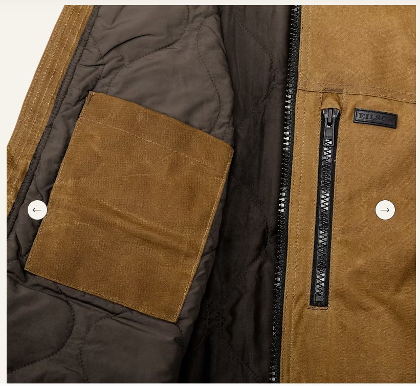 Filson Tin Cloth Primaloft Jacket Dark Tan