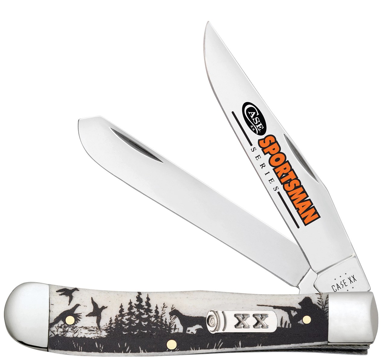 CASE 81224 Sportsman Series Hunter W/Bird Dog Natural Bone Smooth Trapper