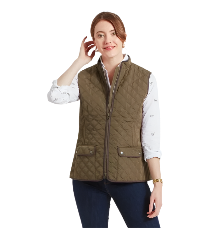 Schoffel Ladies Quilted Gilet Olive Size 14