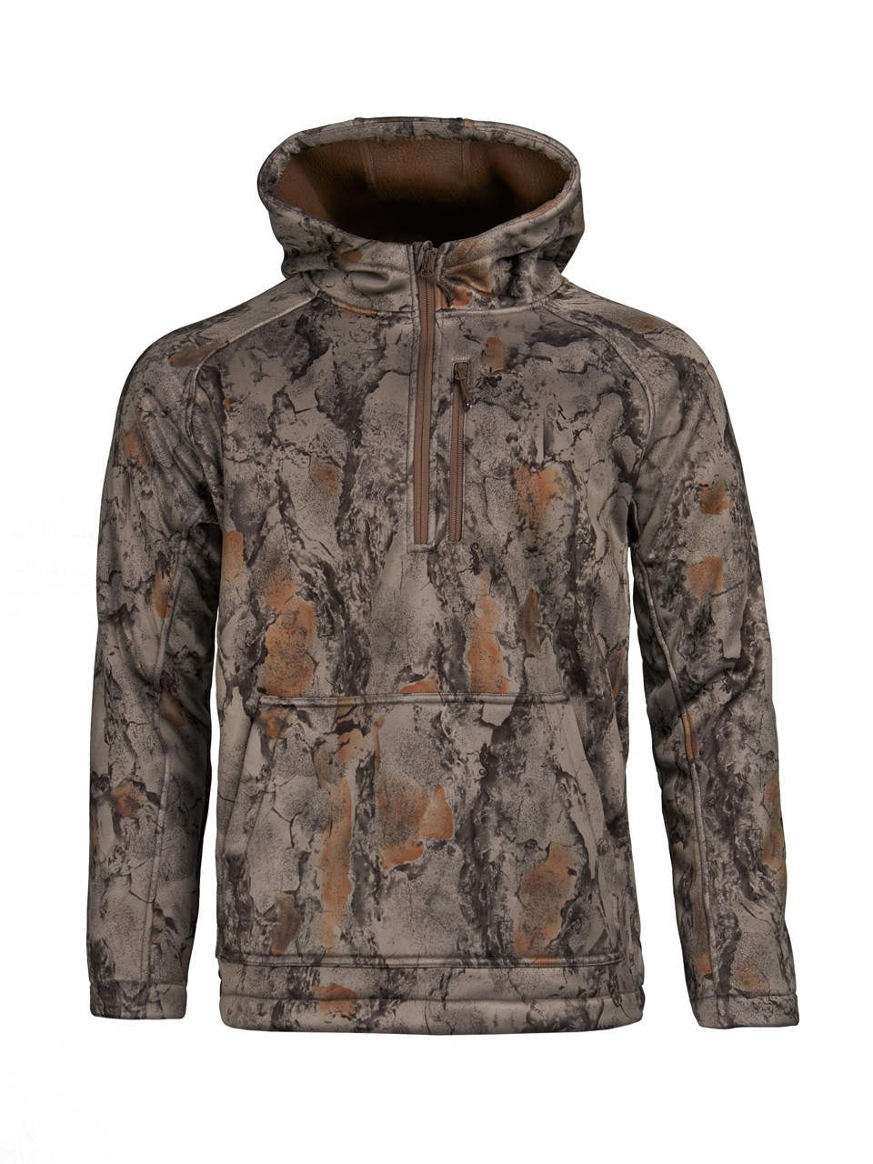 Natural Gear Mid-Weight Layer 1/4 Zip Camo Layering Hoodie