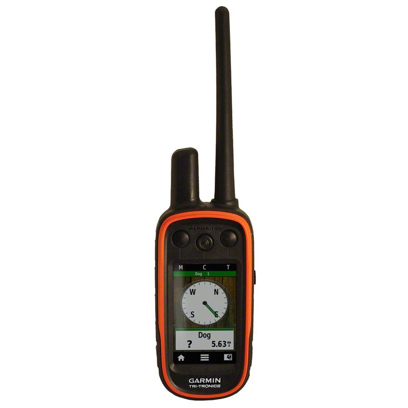 Does the used Garmin Alpha 100 come with a charging cable and an antenna?