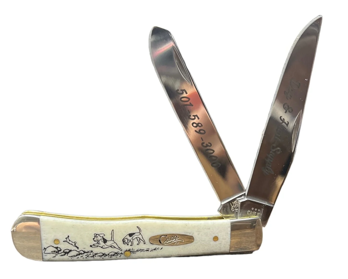 What designs are highlighted on the Case Rabbit Hunt Knife?