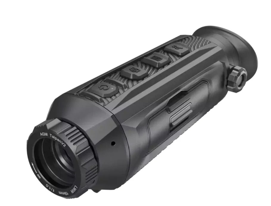 What is the thermal resolution of the AGM Taipan V2 monocular?