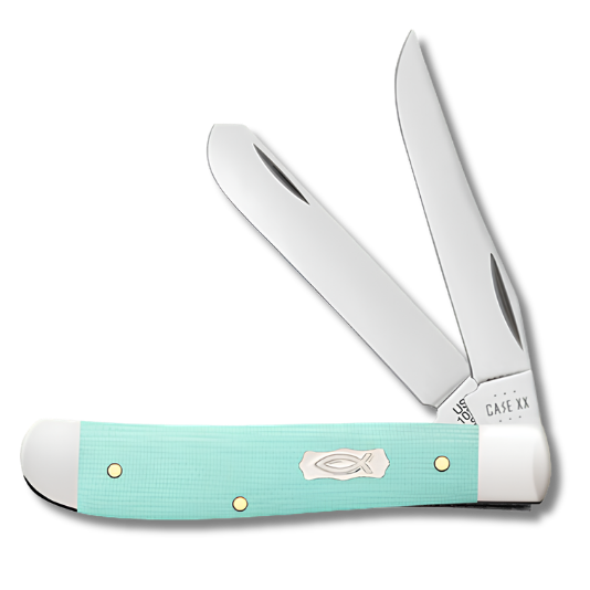 CASE 18101 Seafoam Green G-10 Smooth Mini Trapper
