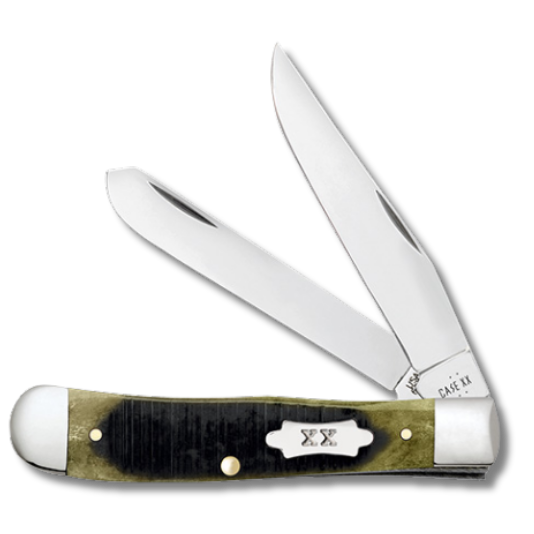 Case 39230 - Olive Green Bone Sawcut Jig Trapper
