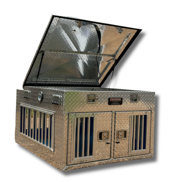 OWENS 55011 HUNTER SERIES DOUBLE COMPARTMENT WITH TOP STORAGE / 38 W X 45 D X 26 H / ALL SEASONS VENTS / DIAMOND TREAD ALUMINUM / OWENS PRODUCTS