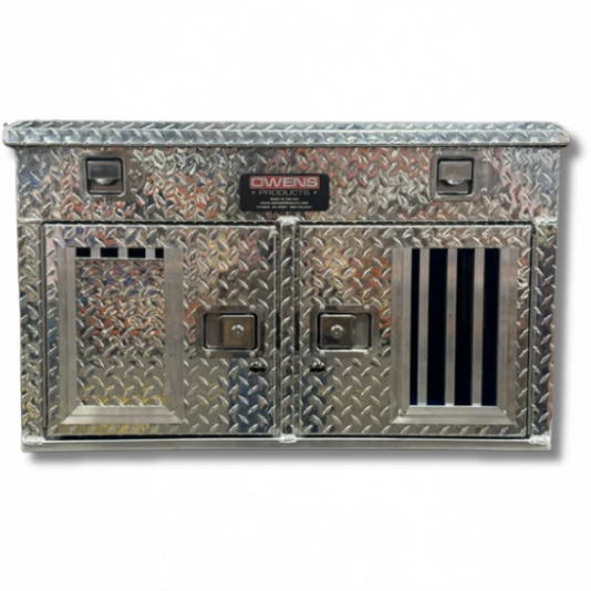 Dog Box 55018 Hunter Series Double Compartment Top Storage / 36 W X 28.5 D X 22 H / Diamond Tread Aluminum / 55018 / Owens Products