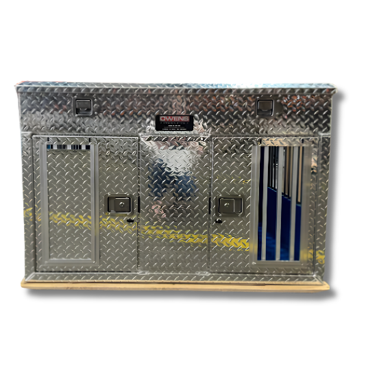 Dog Box 55044 Hunter Series Double Compartment with Top Storage / 48 W x 45 D x 32 H / Tall / All Seasons Vents / Diamond Tread Aluminum / Owens Products