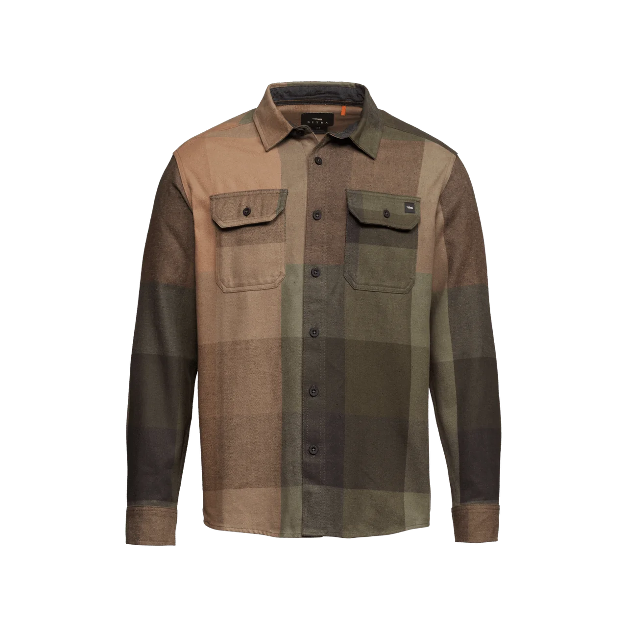 Sitka Hardwood Heavy Weight Flannel Shirt Olive Green Fall Plaid
