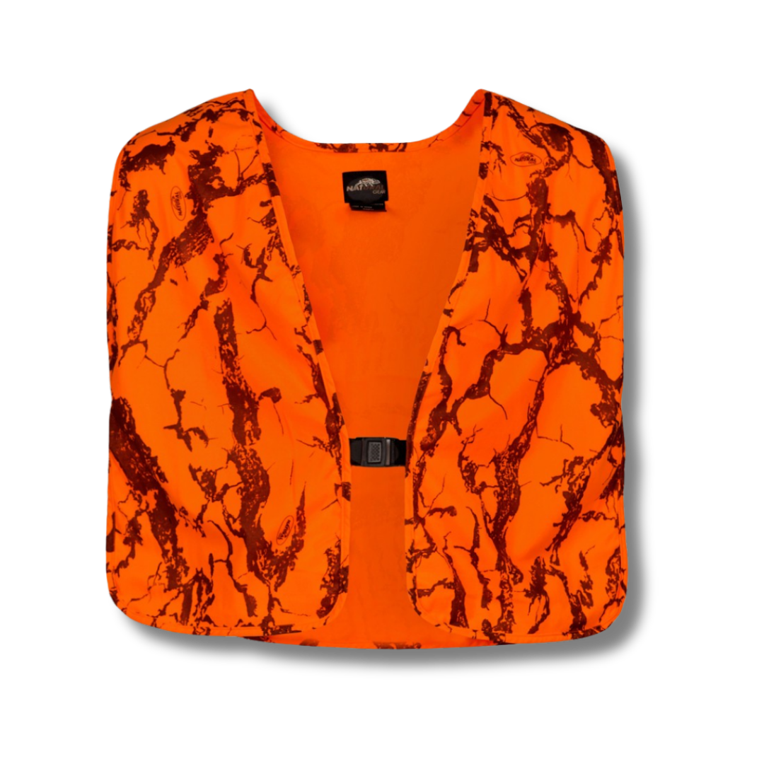 Natural Gear Blaze Orange Camo Safety Vest
