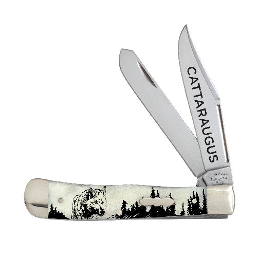 CASE CATC54HAW Cattaraugus Heritage Smooth Natural Bone Apex Wolf Trapper