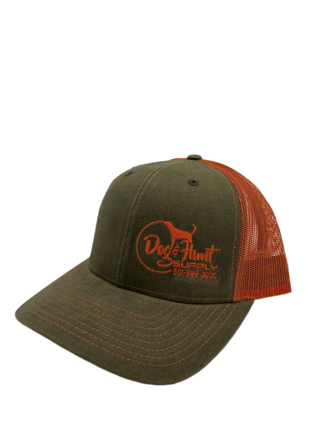Dog and Hunt Green Suede w/ Orange Mesh Hat