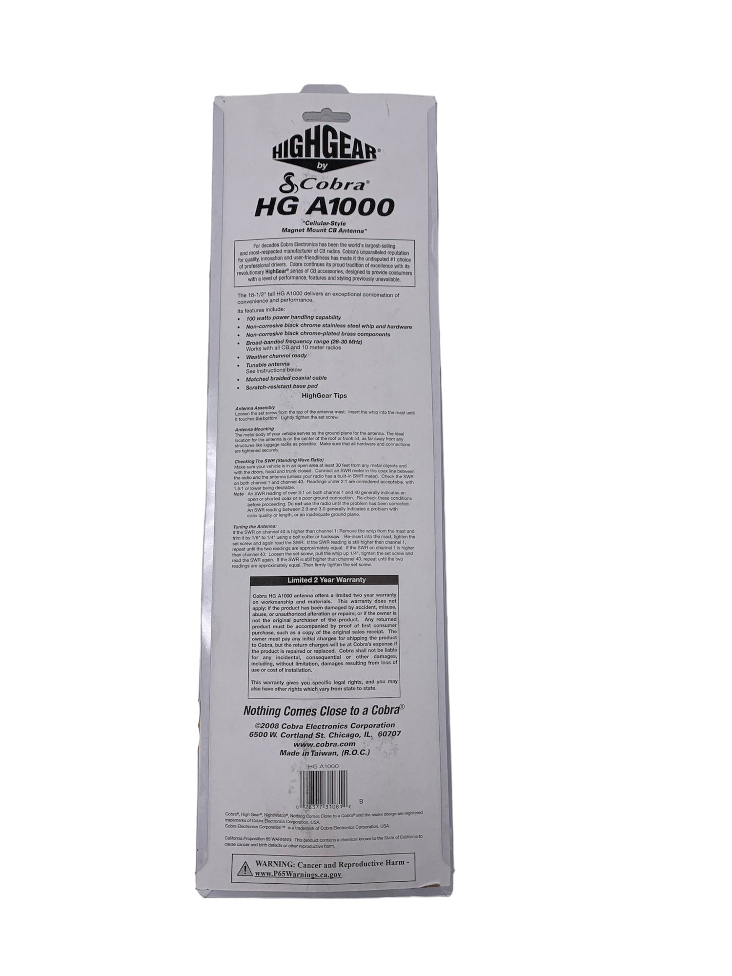 Cobra Mag Mount CB Antenna