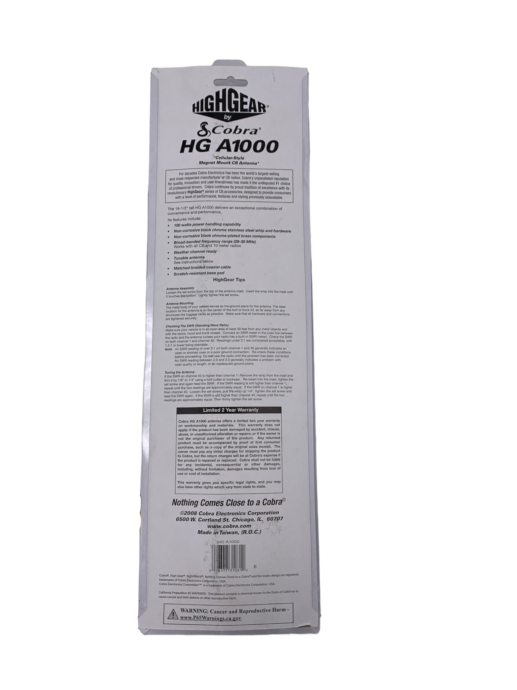 Cobra Mag Mount CB Antenna