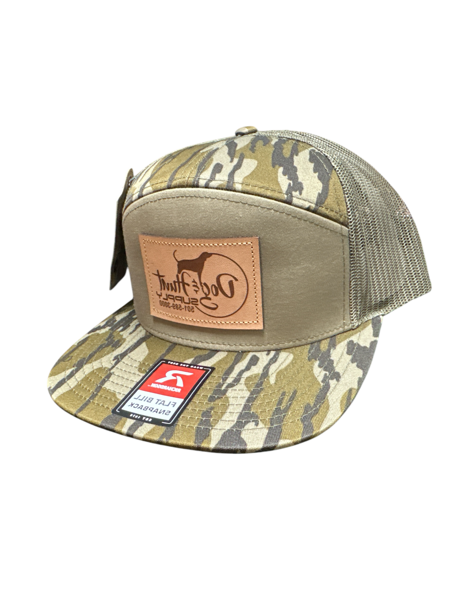 Bottomland Camo Flat Bill hat with Patch