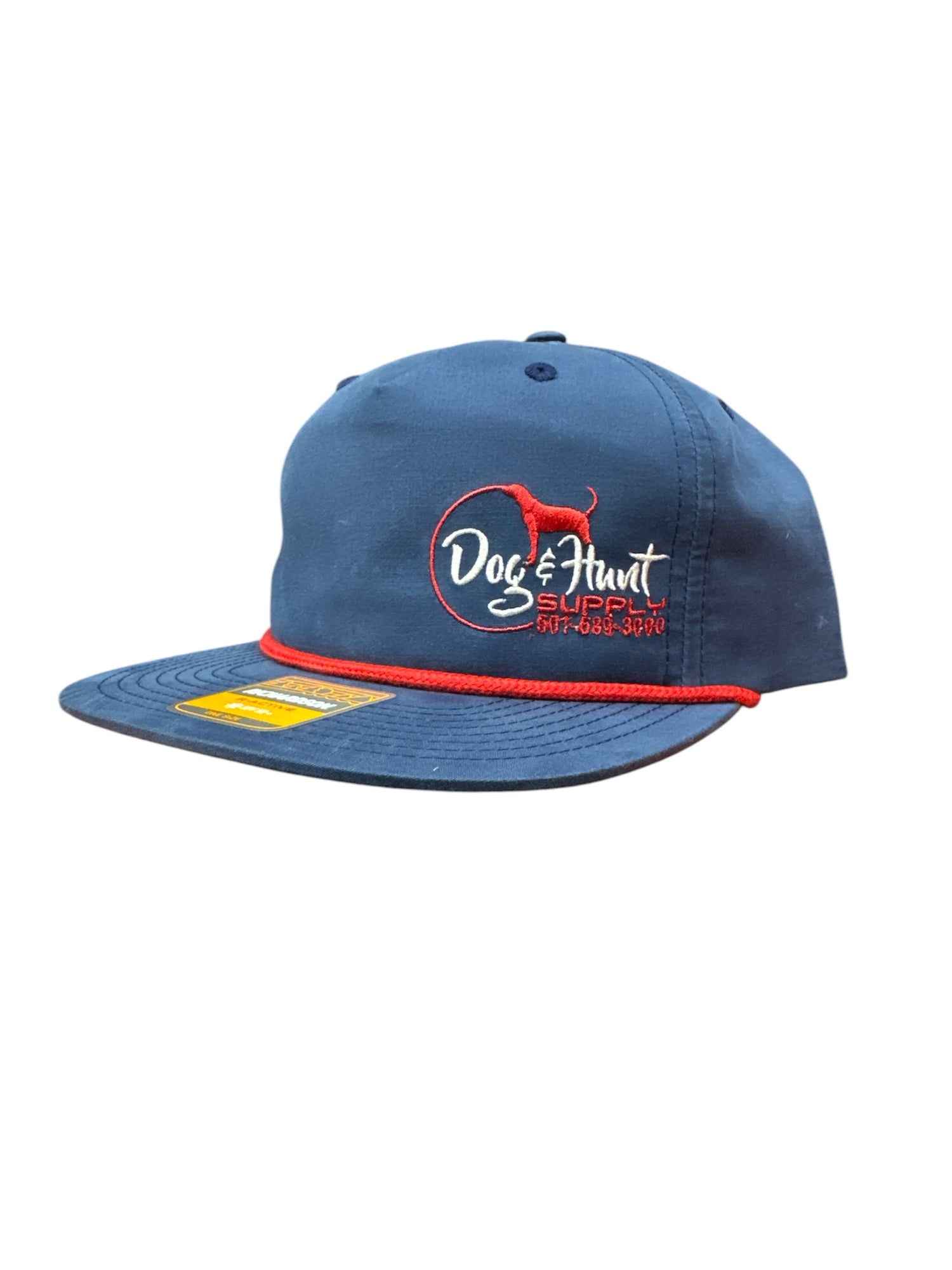 Dog and Hunt Navy Blue Flat Bill w/ Red Logo Hat