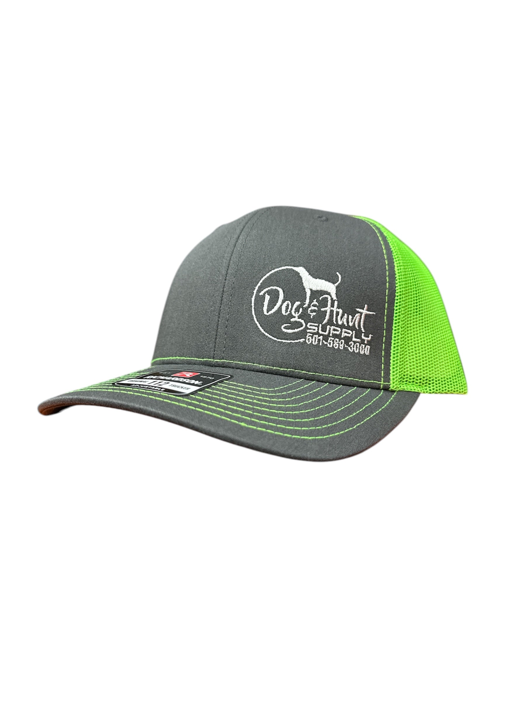 Dog and Hunt Gray w/ Lime Green Mesh Hat