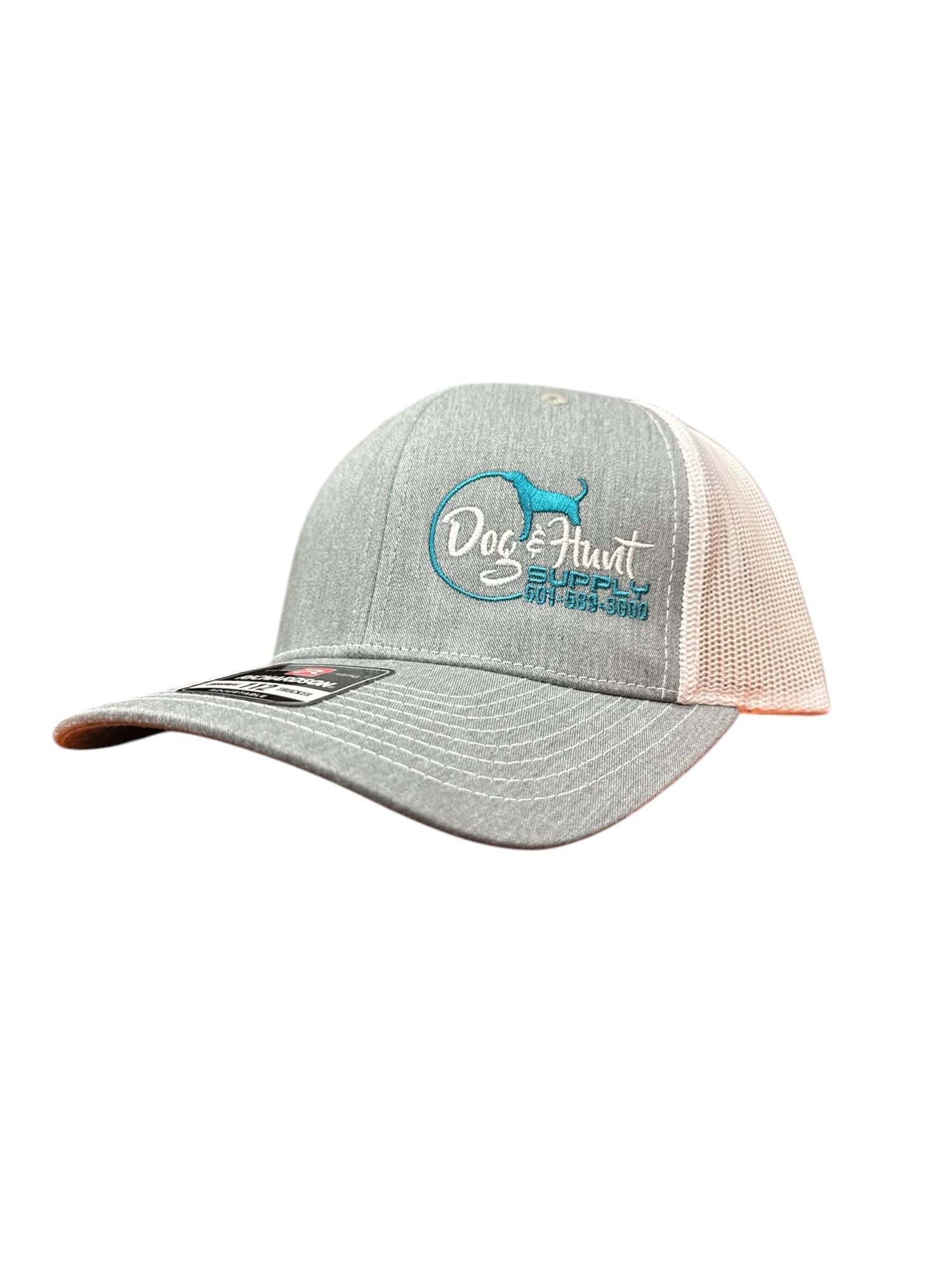 LIMITED EDITION Gray w/ White Mesh and Teal Logo Hat