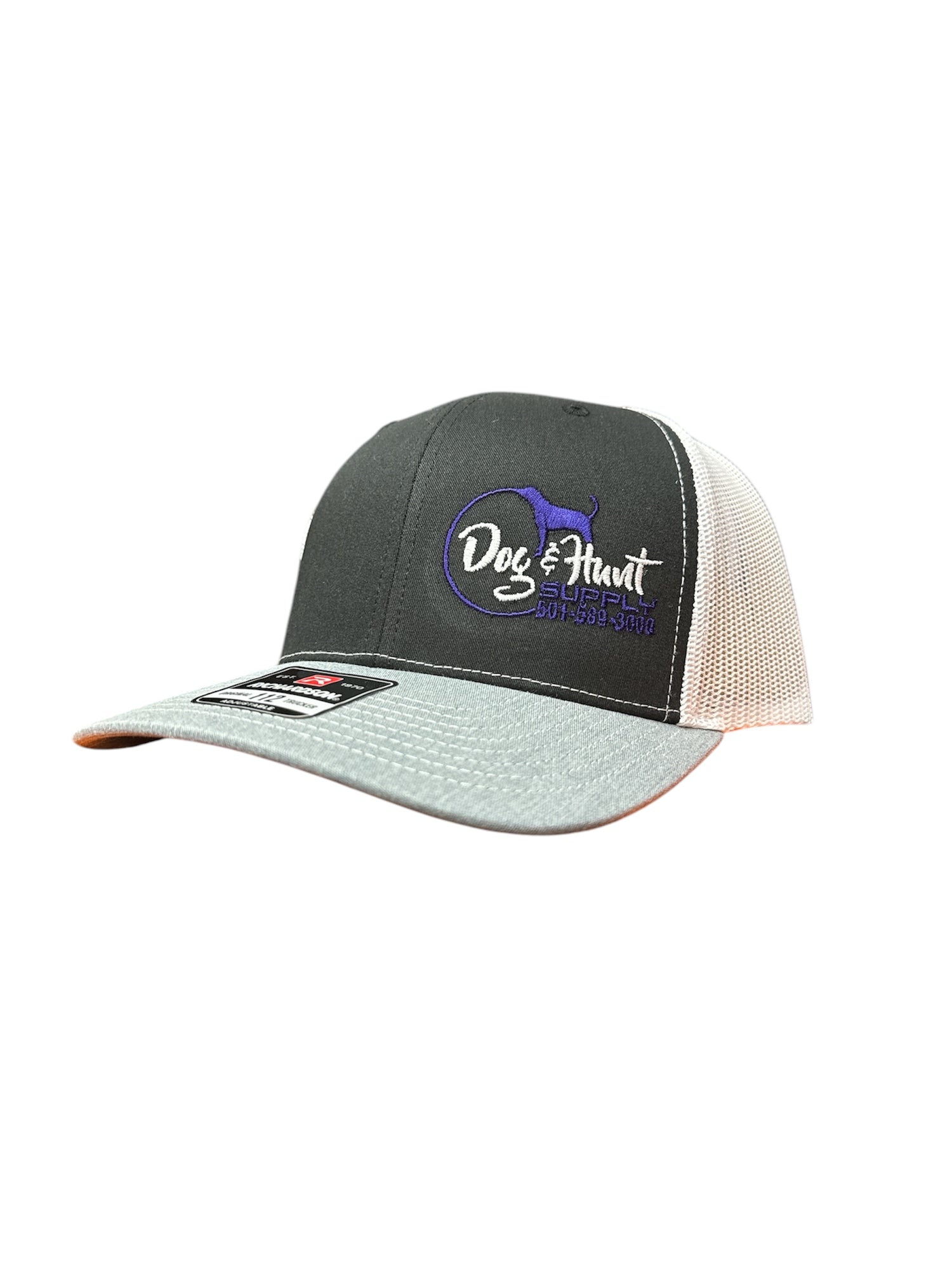 LIMITED EDITION Black/Gray w/ White Mesh & Purple Logo Hat