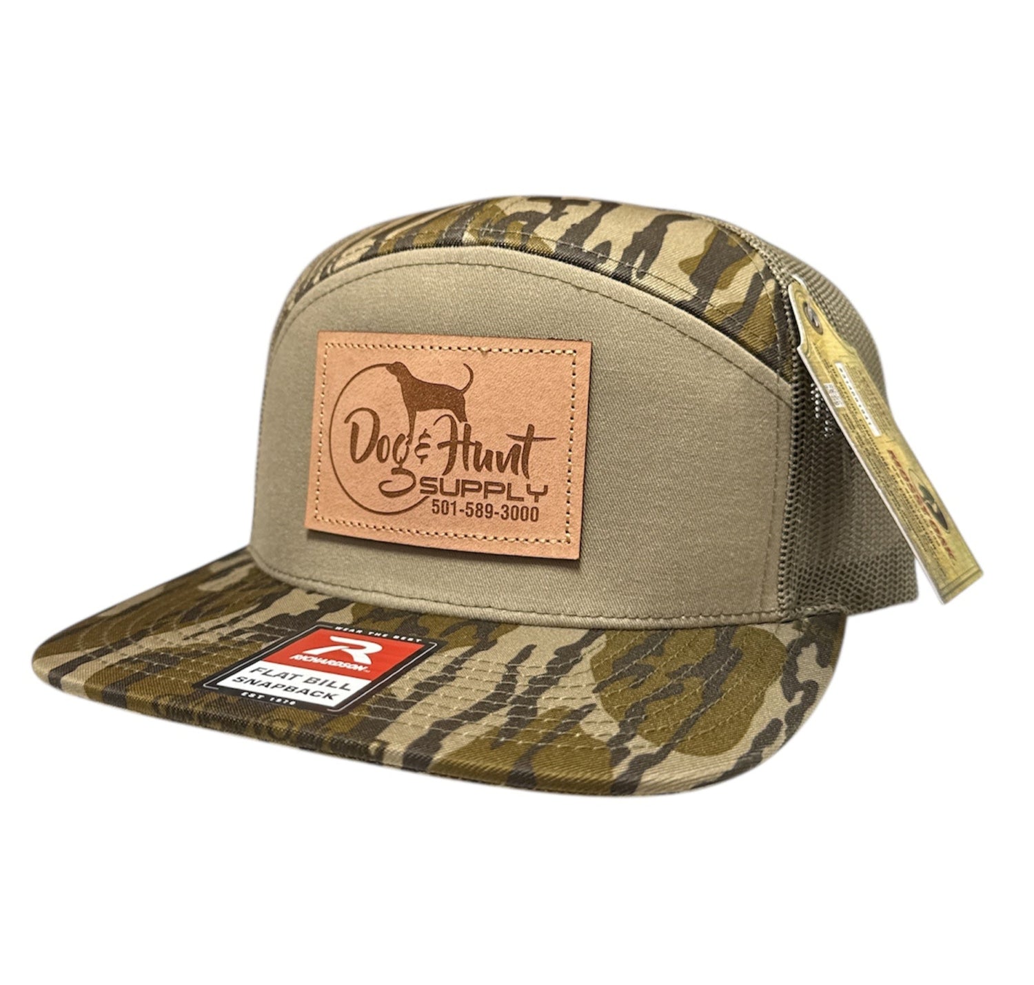 Bottomland Camo Flat Bill hat with Patch