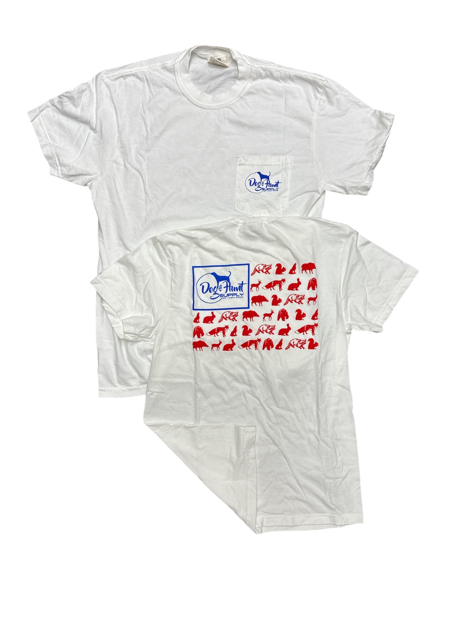 Dog and Hunt Red White & Blue Animal Flag T-Shirt