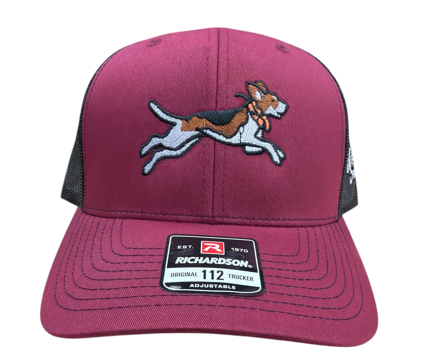 NEW Dog and Hunt Running Dog Maroon w/ Black Mesh Hat