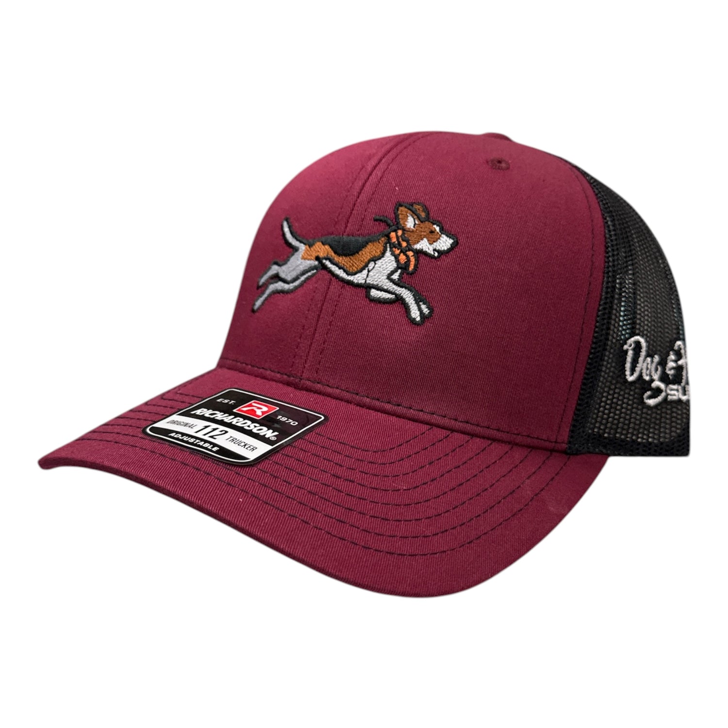 NEW Dog and Hunt Running Dog Maroon w/ Black Mesh Hat