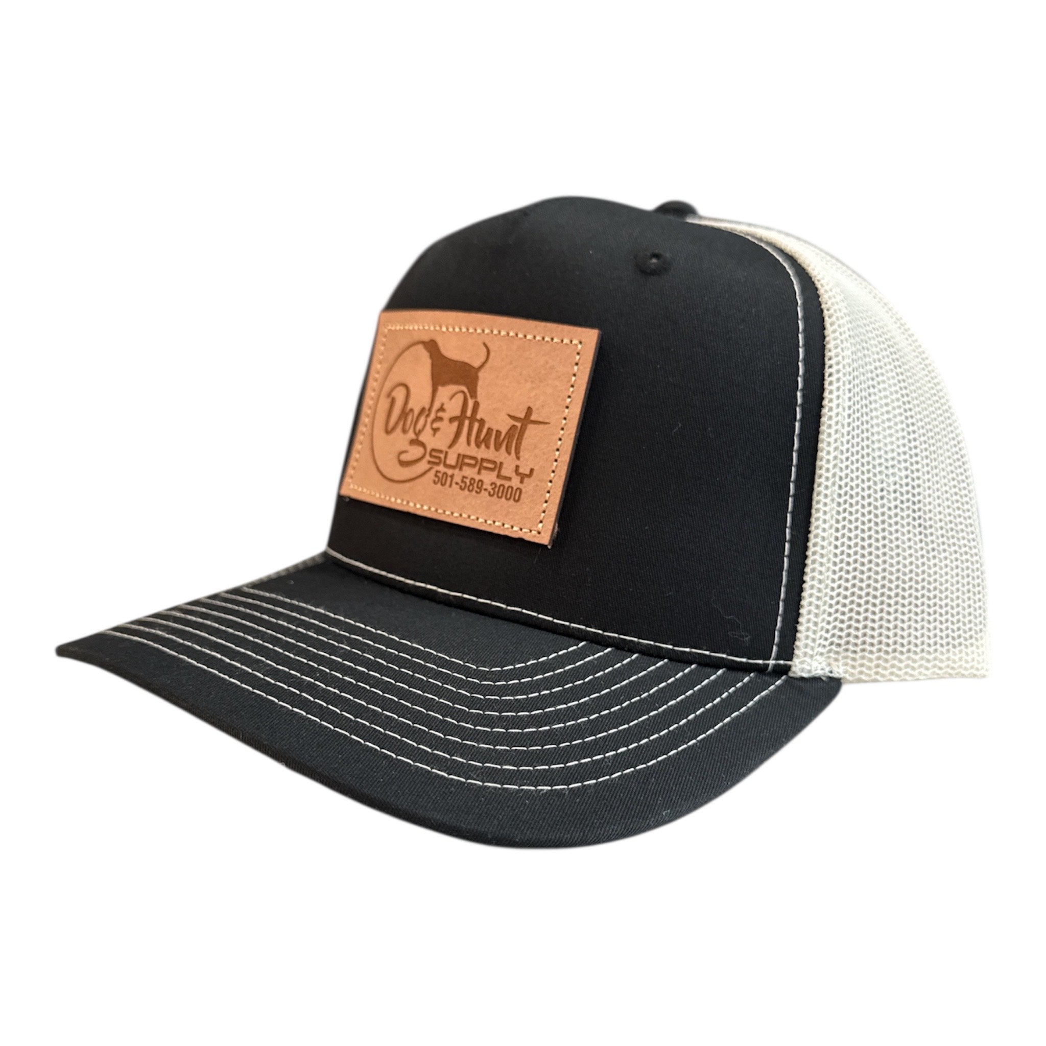 Dog and Hunt Black w/ White Mesh Patch Hat