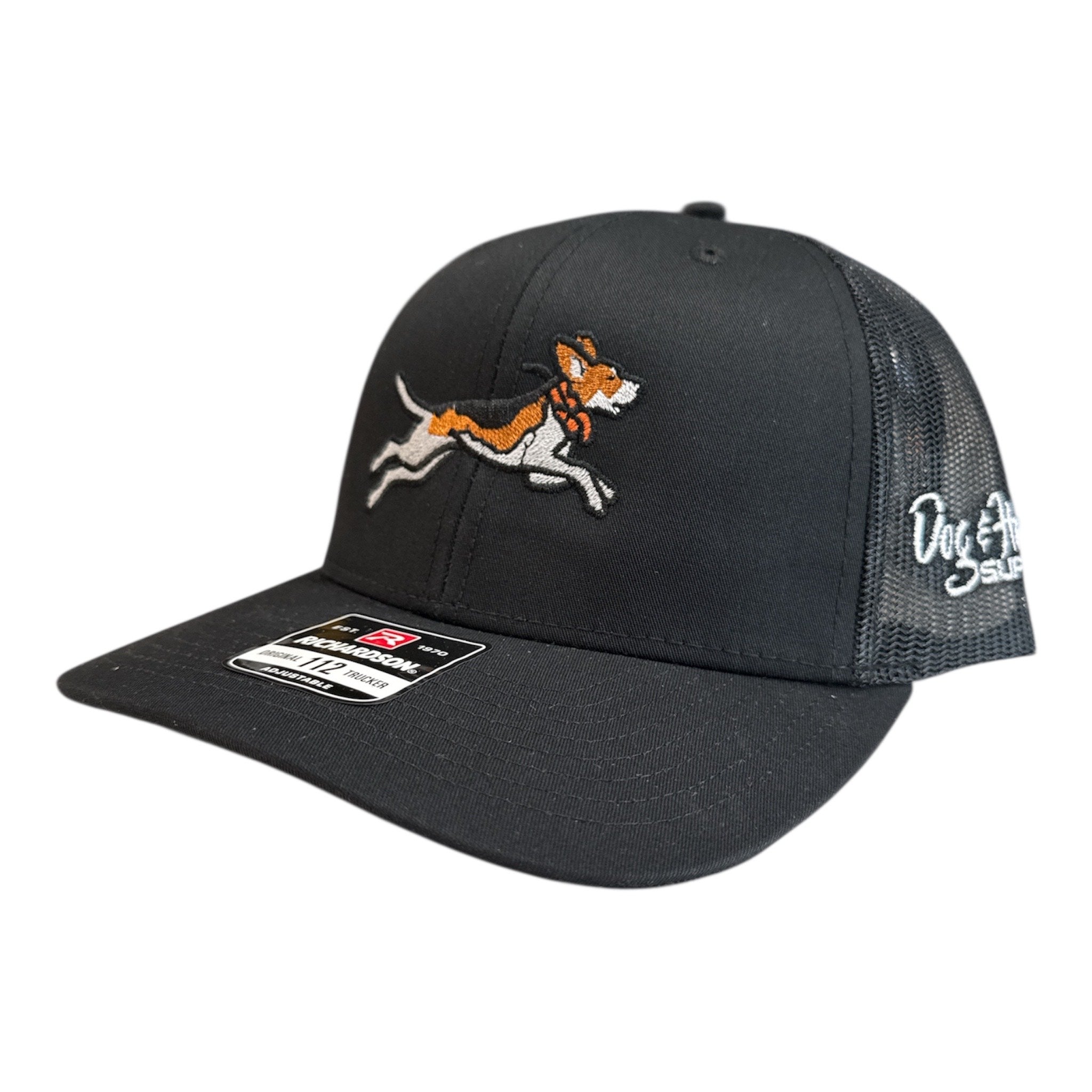 Dog and Hunt Black w/ Black Mesh Running Dog Hat