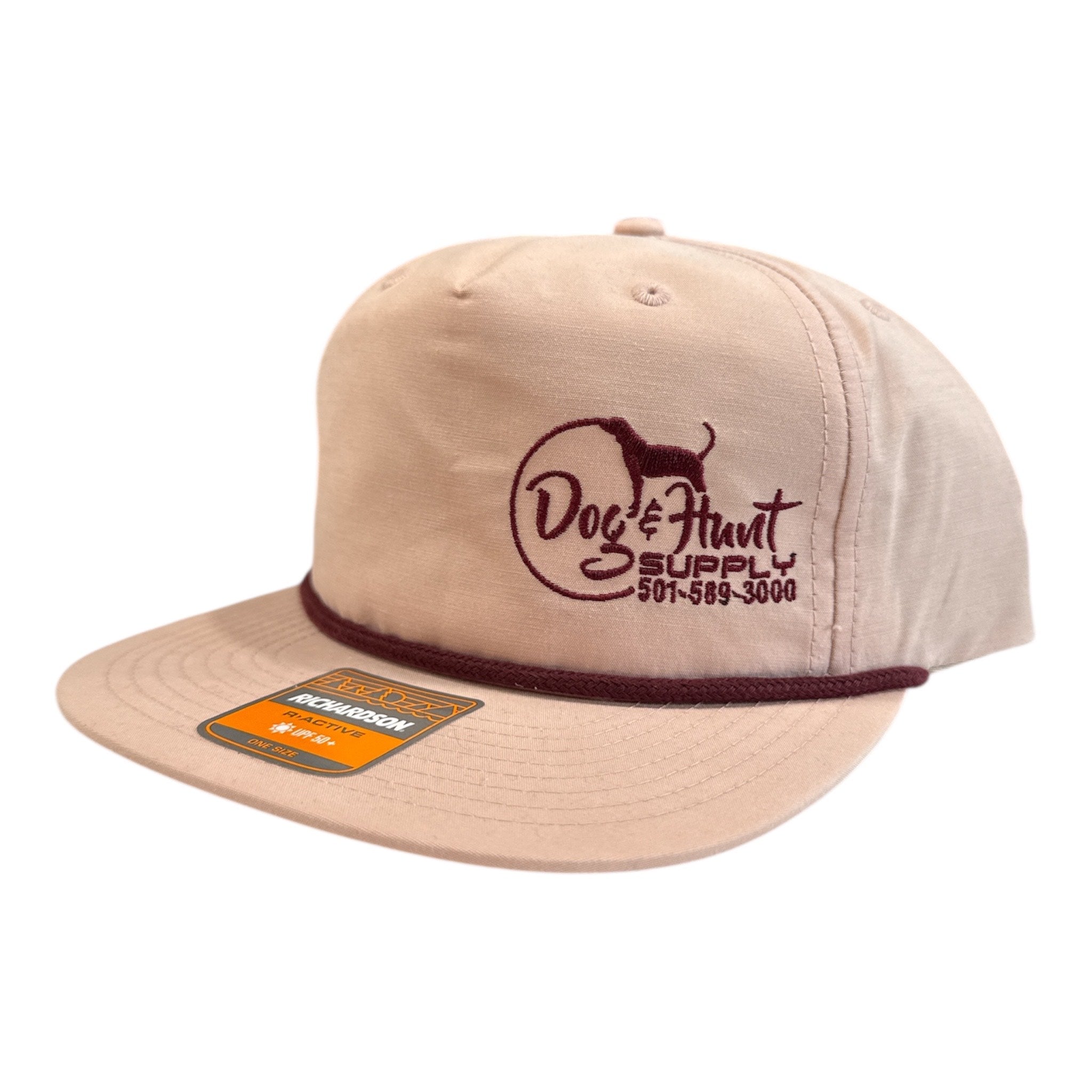 Dog and Hunt Light Pink Rope Hat w/ Maroon Logo