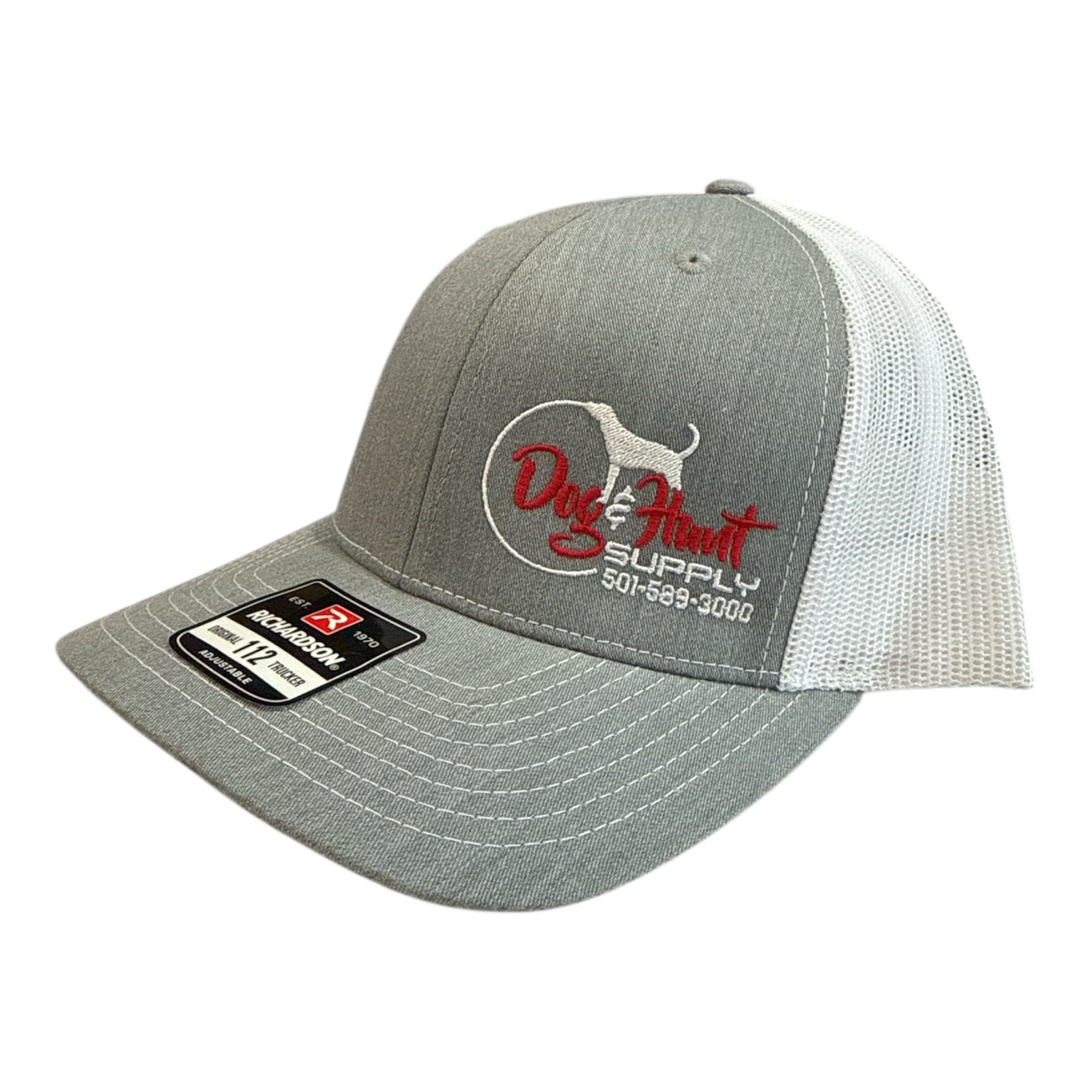 Dog and Hunt Gray w/ White Mesh & Red Logo