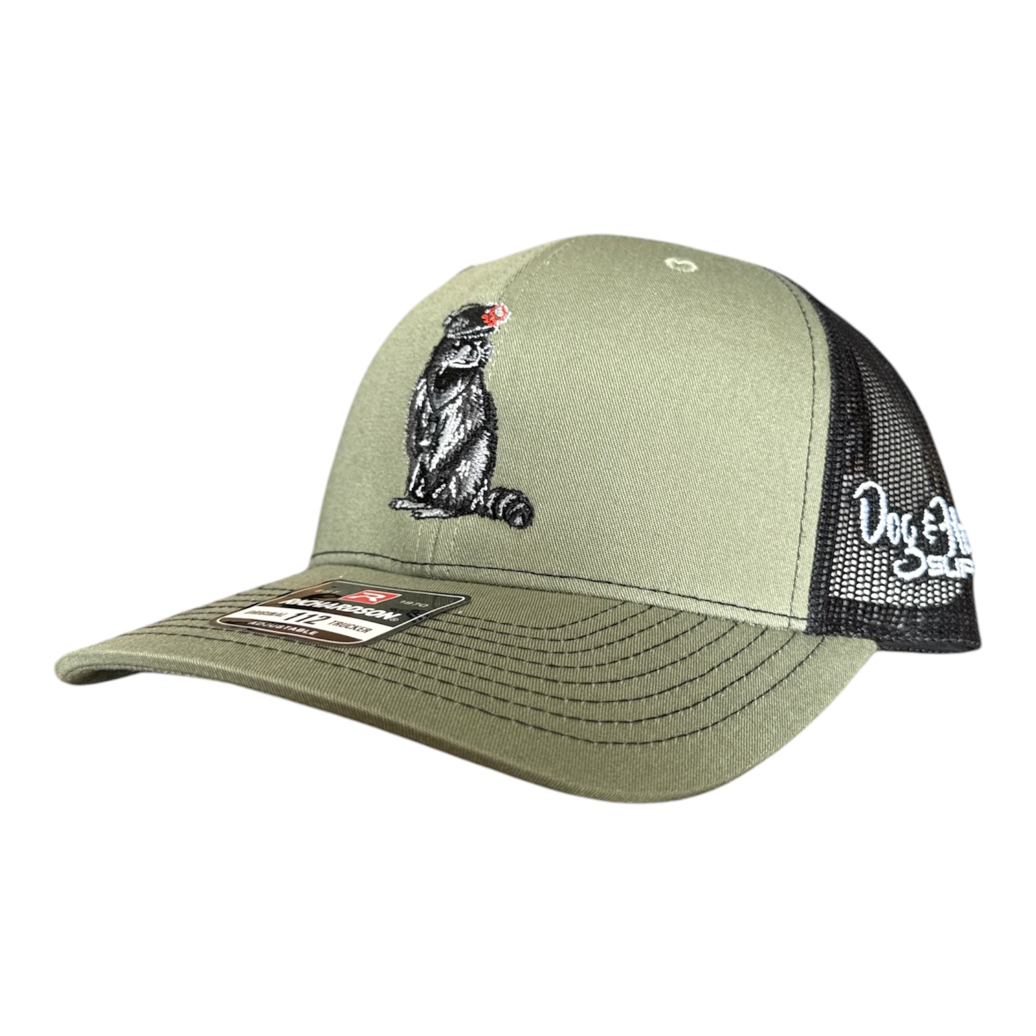 Dog and Hunt Coon Hunter Olive Green w/ Black Mesh Hat