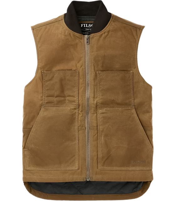 Filson Tin Cloth Insulated Work Vest Dark Tan