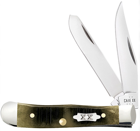 Case 39231 - Olive Green Bone Sawcut Jig Tiny Trapper