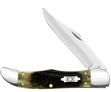Case 39234 - Olive Green Bone Sawcut Jig Folding Hunter