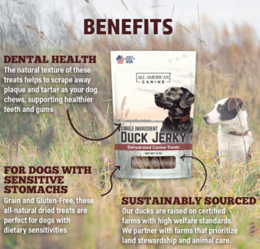 All American Canine - Dehdryated Duck Jerky