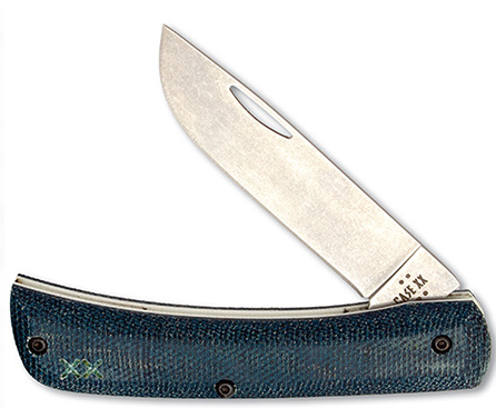 Case 10808 - Blue Denim Canvas Laminate w/ White G-10 SM XR Sod Buster JR