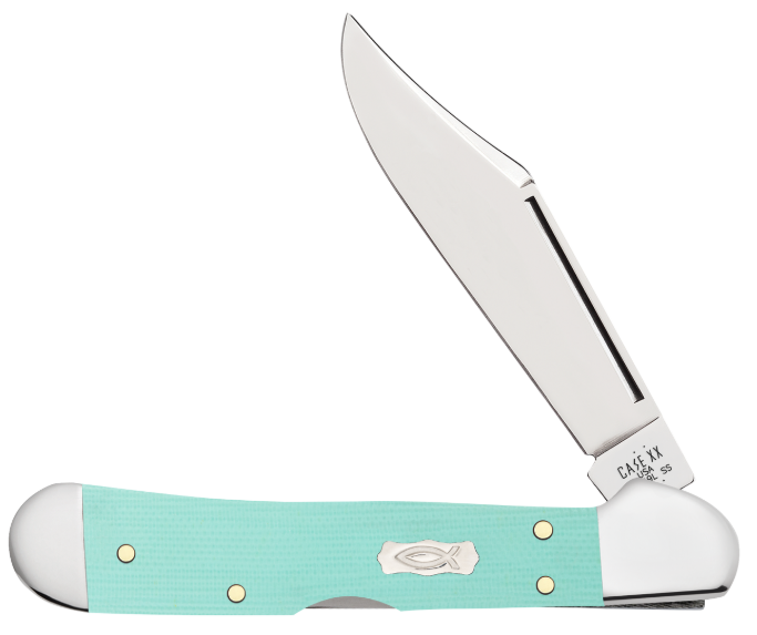 Case 18109 - Seafoam Green G-10 Smooth Mini CopperLock