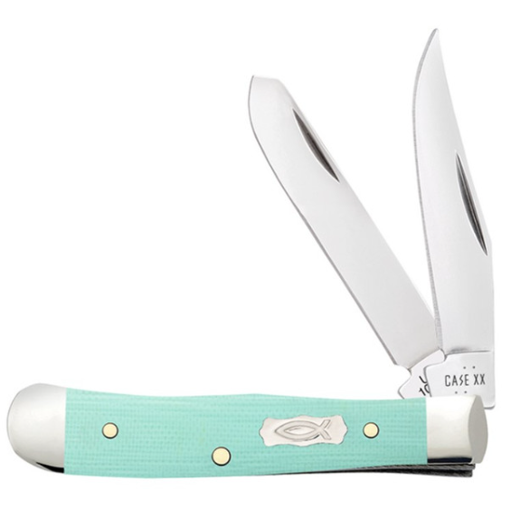 Case 18110 - Seafoam Green G-10 Smooth Tiny Trapper