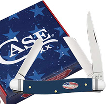 Case 10863 - Navy Blue Synthetic Smooth Medium Stockman w/ Cigar Box