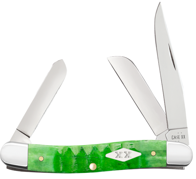 Case 11442 - Bright Green Bone Gator Jig Medium Stockman
