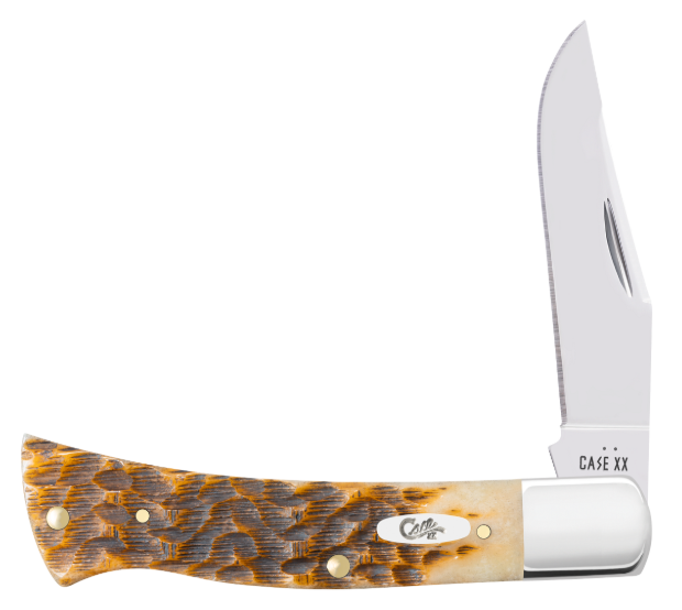 Case 10799 - Amber Bone Peach Seed Jig Case Axe Handle