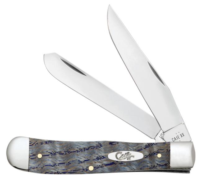 Case 47490 - Blue Curly Oak Wood Smooth Trapper
