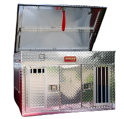 Dog Box 55044 Hunter Series Double Compartment with Top Storage / 48 W x 45 D x 32 H / Tall / All Seasons Vents / Diamond Tread Aluminum / Owens Products